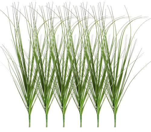 Yolev 6 Bündel Künstliche Gräser für Draußen 50cm Kunstgras Dekogras Hoch Gräser Künstlich Kunstpflanzen Deko Kunstpflanzen Outdoor Deko für Haus Garten