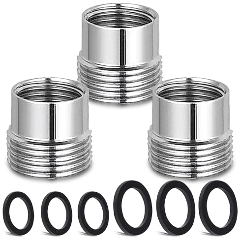 3 Stk Wasserhahn-Adapter, Weiblich G1/2 auf Männlich G3/4 Erweitert Adapter für Küchenbelüfter Waschbecken-Wasserhahn-Adapter Gartenschlauch anschließen Wasserfilter Standardschlauch über Umsteller