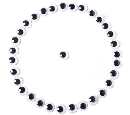 500 Stück Selbstklebende Wackelaugen klein 8mm Kulleraugen Selbstklebend, Kunststoff Augen zum Basteln Puppe Augen Schwarze Wackelaugen Bastelaugen Wiggle Googly eyes für DIY Kunsthandwerk Dekoration