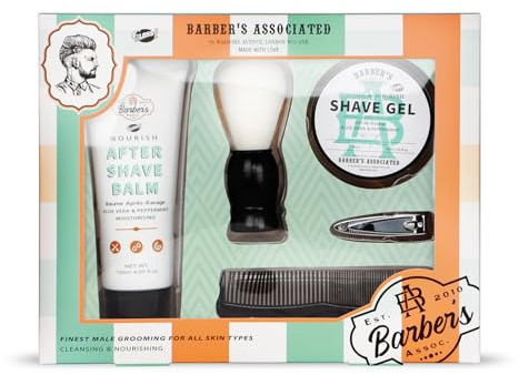 GLOSS ! Rasier-Set BARBER – Bartpflege-Set – Geschenkidee für Männer, Geburtstag, Weihnachten, Vatertag - BOX