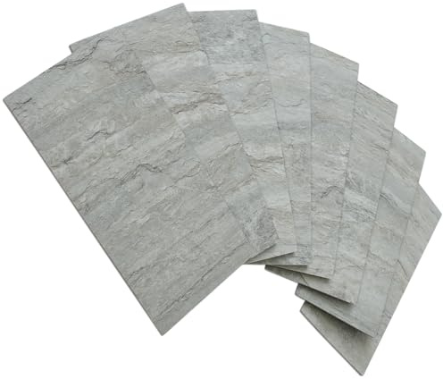 AULIGET Piastrelle autoadesive da 3 mm in metropolitana, in PVC, 7,5 x 15 cm, in PVC, per piastrelle da 7,5 x 15 cm, per cucina e bagno (100, ardesia grigia)