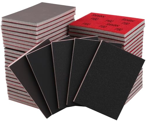 20 Pcs 3 x 4 Inch 180-3000 Grit Sanding Sponge Set, Ultra Fine Sanding Sponges Pads, Soft Foam Hand Sander Block Wet Dry Sandpaper for Model Drywall Metal Wood Furniture Polishing