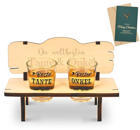 Joymaking Schnapsbank und Schnapsgläser Set für Tante und Onkel - Geschenk für Weihnachten