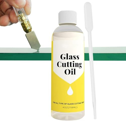 Olio da taglio per vetro colorato, olio da taglio per vetro – liquido per tagliapiastrelle – Multiuso, facile da usare 120 ml olio da taglio per una gamma di tagliavetro