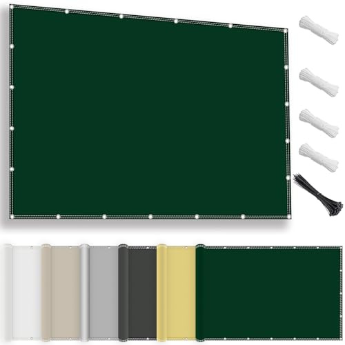 Sonnensegel wasserdicht rechteckig 3x4M, Sonnenschutz Terrasse UV-Schutz, wetterfest, ohne Bohren, 100% Polyester Schattierungsnetz mit Ösen und Seil für Pergola, Grün