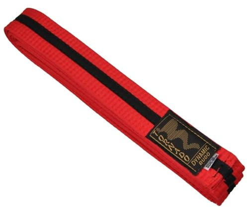 TEKKA BUDO Kampfsport Gürtel mit Mittelstreifen 2-farbig - Budogürtel, Karate, Judo, Taekwondo, Ju-Jutsu - Länge 240 bis 330 cm