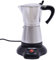 RjcdOPL Cafetera Eléctrica Italiana con Base, Para 6 Tazas Espresso, 300 ml, 480 vatios, Aleación de aluminio, rotación 360°, 10,2 x 19,5 cm (plata)