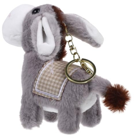 Toyvian Esel SchlüSselanhäNger PlüSchtier - Kuscheliger AnhäNger SchlüSsel TieranhäNger RucksäCke Mini Plüschtiere Pp Cotton FüR Taschen RucksäCke Und SchlüSsel FüR Frauen Und Kinder, 14cm
