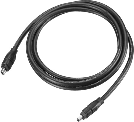 sourcing map Câble adaptateur IEEE 1394 de 1,8 m, 4 broches mâle vers 4 broches mâle 800 Mbit/s pour DV, appareil photo numérique, noir, 5,5 mm