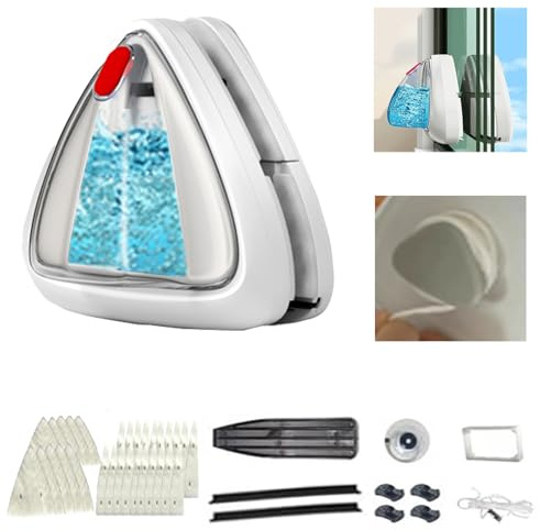 Hooha Doppelseitiger Fensterputzer Magnetisch 25-35mm mit Verstaubares Sicherheitsseil 2.5m Kabelloser Obstruktiver Magnetischer Glasreiniger Fenster Fensterreinigung Einfach Bedienen & Verstauen