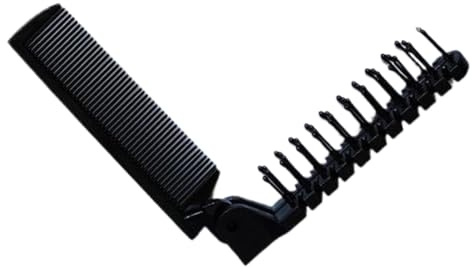 Pettine per capelli pieghevole da uomo, spazzola per capelli portatile a doppia testa, pettine per trucco a denti fini, antistatico, strumento per lo styling per appuntamenti e vacanze