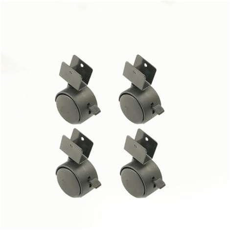 RYVEWZOOE 4 pieces/lot 1.5 inch plywood wheel clamp 25mm plate furniture caster with brake plastic silent