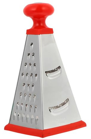 Alipis Rallador Multiusos De Acero Inoxidable 9 Pulgadas Cortador De Verduras Mango Ergonómico Fácil De Limpiar Para Cocina Doméstica y Profesional Color Rojo