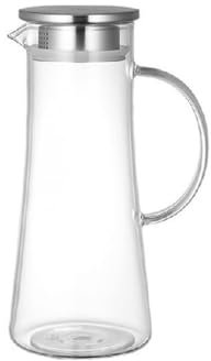 guiling-1986 Brocca Acqua Brocca in Vetro da 1,5 Litri con Coperchio Caraffa for Acqua in Vetro Resistente al Calore con Manico for Bevande Calde/Fredde Pentola for Acqua Caraffa Acqua