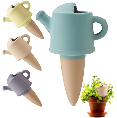 4 Stück Bewässerungskugeln Ton 100ML Kesselform Bewässerungsstecker Bietet 4 Tage Bewässerung Terrakotta Bewässerung Gießhilfe Balkon Garten für Blumentöpfe Pflanzen Blumen