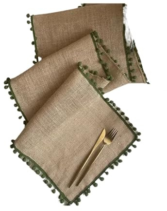 XUCZHAI Mantel de Yute for Boda, Festival, Navidad, Cubierta de Porche, Toalla, Mantel, Camino de Mesa, decoración Tejida de Lino y Viento(Green)