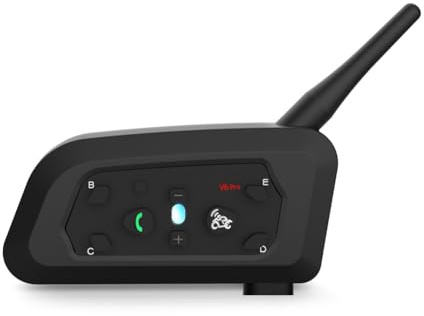 Uxsjakjsd V6 PRO 800m Moto Bluetooth Casht Aurico Interfono per Moto 6 Cavalieri BT BT Wireless Waterproof Interphone