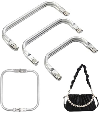 YUVKIN 3 Pezzi Telaio in Alluminio per Portafogli, Chiusura Interna Tubolare, Telaio Quadrato Assemblato per Borse e Pochette Fai da Te