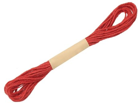 sourcing map Cuerda de yute natural, 0.08 pulgadas x 33 pies, cuerda de hilo de yute para jardinería, manualidades, decoración del hogar, envoltura de regalos, color rojo