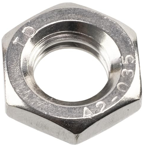 AERZETIX - Set di 25 dadi esagonali a profilo basso M8x1.25 mm in acciaio colore argento | per montaggio su barre filettate, assemblaggi meccanici leggeri, fai da te e riparazioni