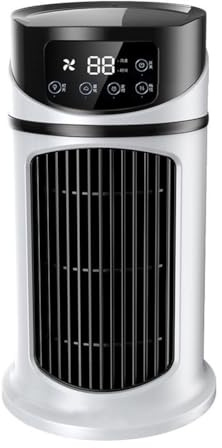 Ventilateur USB pour climatiseur portable avec humidificateur, réservoir d'eau de 300 ml, 6 niveaux de vitesse, mini ventilateur de refroidissement pour voiture, bureau, bureau, blanc