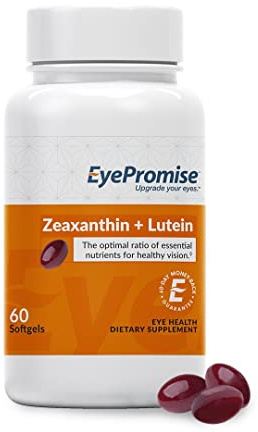 EyePromise Zeaxanthin + Lutein Eye Vitamin - 60 Softgels Capsules Made with Natural Ingredients for Diets Including Gluten Free and Vegetarian - Protect & Enhance Your Eye Health Completely