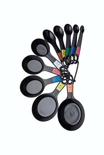Kitchen Craft Set di 10 Misurini in Plastica a Forma di Cucchiaio, Silicone, Multicolore