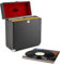 Auna Vinylbox Valigetta Porta Vinili (Pelle, Stile Retró, Spazio Disponibile Per 30 Dischi, Involucro In Vinile Leggero, Morbida Imbottitura, Bordi Di Protezione In Metallo) Nero