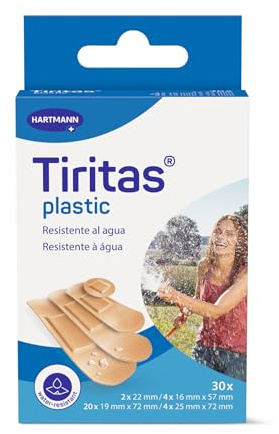 TIRITAS Plastic: Apósitos hipoalergénicos, transpirables e impermeables. Protegen las heridas de la suciedad; 4 tamaños 30 unidades