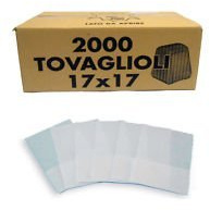 Tovaglioli bar 17x17 per dispenser - Formato cm. 17x17 - Scatola da 2000 tovaglioli monovelo per alimenti - Ideali per bar, gastronomie e pasticcerie