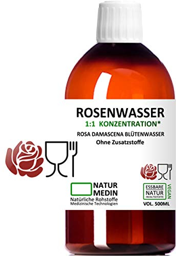 1.000-ml LEBENSMITTEL ROSENWASSER BALANCED 100% naturrein Rosa damascena Blütenwasser ohne Zusatzstoffe NATURMEDIN®