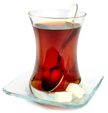 Topkapi - Servizio da tè Turco Filiz-Sultan, 18 Pezzi, 6 Bicchieri da tè, 6 sottobicchieri, 6 cucchiaini