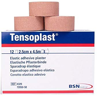 BSN Tensoplast Elastic Adhesive Tape, Tan, 2.5cm x 4.5m, Pack of 12