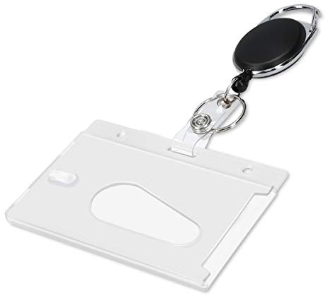 kwmobile Schlüssel Jojo mit Ausweishülle - Schlüsselanhänger Clip ausziehbar - Schlüsselband Kartenhalter Hülle mit Karabiner Anhänger