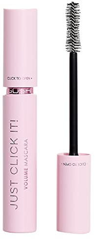 GOSH Just Click It! Volume Mascara for Extra Length and Maximum Volume Special Formula for a Light Feeling | Fragrance , Allergy Certified & Vegan | Click Closure I 001 Extreme Black