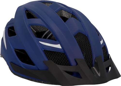 FISCHER Erwachsene Fahrradhelm, Radhelm, Cityhelm Urban Plus Boston, L/XL, 58-61cm, blau, mit integriertem LED-Rücklicht, dunkelblau