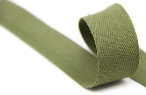 25mm | 5m Köperband | Nahtband | 80% Baumwolle | khaki