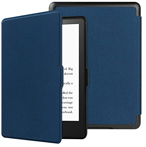 HoYiXi Hülle für 6.8'' Kindle Paperwhite 11. Generation 2021 Release and Kindle Paperwhite Signature Edition 2021 Slim Leder Cover mit Auto Sleep/Wake Painted Schutzhülle - blau