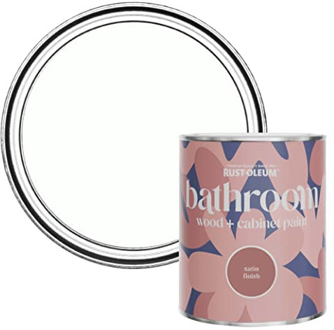 Rust-Oleum White Moisture Resistant Bathroom Wood and Cabinet Paint in Satin Finish - Chalk White 750ml