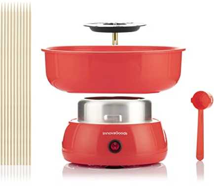 InnovaGoods® Maquina algodon azucar Cantty, prepara deliciosas golosinas, Algodon de azucar de forma rápida y sencilla, diseño compacto y ligero, ideal para fiestas y eventos.