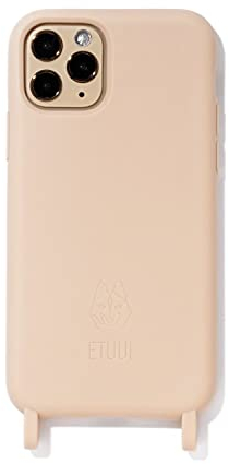 ETUUI Silk Hook Hülle iPhone 15 Beige [kompatibel mit MagSafe] - hochwertige Schutzhülle, Rundumschutz Handyhülle