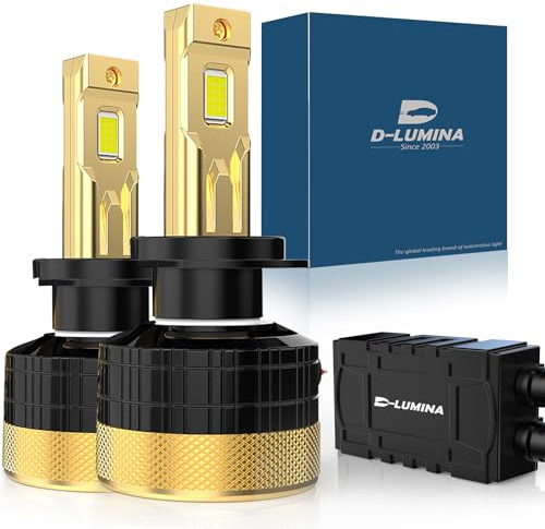 D-Lumina H7 LED Canbus Lampa 130W 26000LM, CPS Chip 6500K 500% Ljusstyrka, finns med eller utan galler, LED-lampor, 2 st