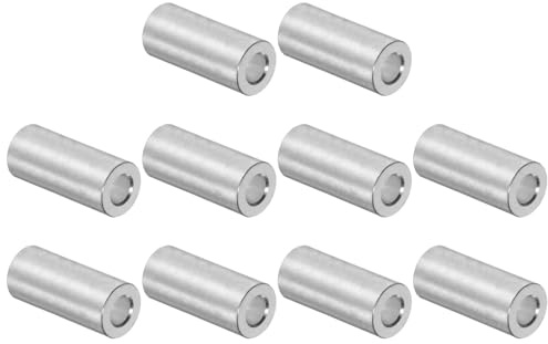 sourcing map 10 Stück Distanzhülse, 5x10x28mm (IDxODxL) Aluminium Abstandshalter, Runde Unterlegscheiben für M5 Schrauben, Bolzen und Stangen