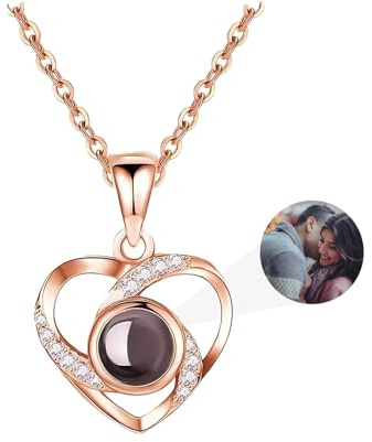 AVINVAN Kette mit Bild darin,Foto Kette, Personalisierte Halskette, Personalisierte Gedenkschmuck Geschenke Frauen Freundin Geburtstag Muttertag