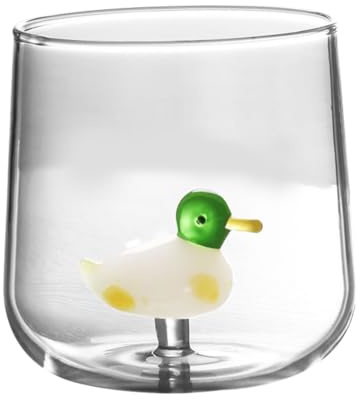 IMIKEYA 1pc Milk Cup Duck Shape Juice Mug Kawaii Water Bottle Crystal Tea Tumbler Clear Coffee Cups Drinking Utensils