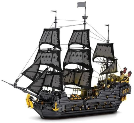 Auforua Piratenschiff Modellausatz, 4708 Teile, Keine Originalverpackung | Mit LED-Licht, MOC Klemmbausteine Piratenschiff Bausatz