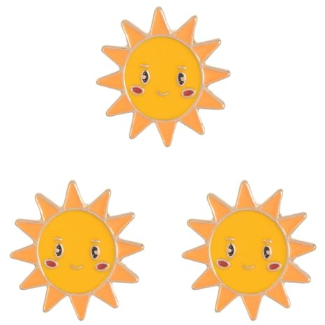 SOIMISS 3 PièCes Broche Soleil MéTal ColoréE Accessoire Bijoux Femme Corsage Pin ÉPinglettes Pour Robes ÉVéNements FêTe Mariage Saint-Valentin