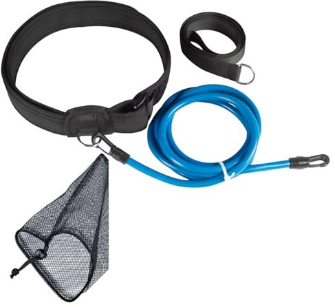WONEWTH Schwimmgurt, Widerstandsgürtel, stationäres Schwimmen, Pool-Schwimm-Bungee-Trainingsgürtel, Schwimmtrainer-Geschirr für Erwachsene, Schwarz