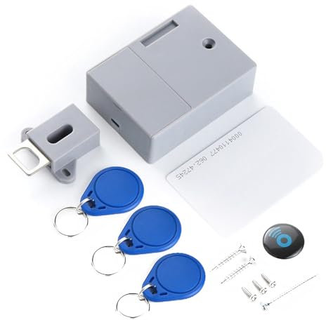 SHUAIGUO Cerradura inteligente para gabinete sin llave, sensor de tarjeta IC de batería, cajón de gabinete inteligente SmartLock DIY invisible oculto oculto cerradura digital sin agujero perforado
