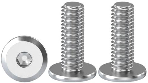 Drenky M6 Furniture Bolts, Flat Head Screws M6 X 20mm Flat Hex Bolt 304 Stainless Steel Bolts 20 Pack Joint Connector